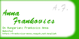anna frankovics business card